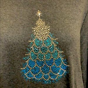 Karen Scott Embellished XL Shirt Gray